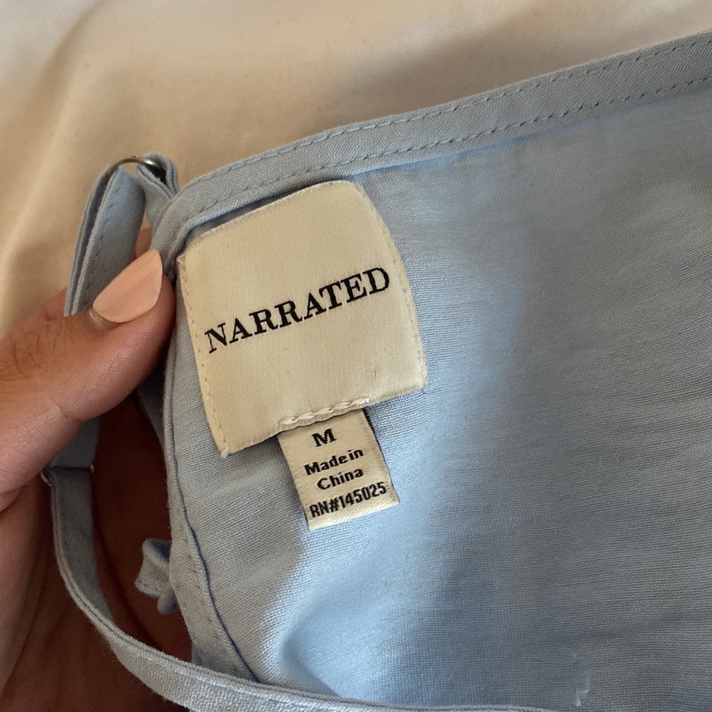 Narrated blue tank top M - Picture 3 of 3